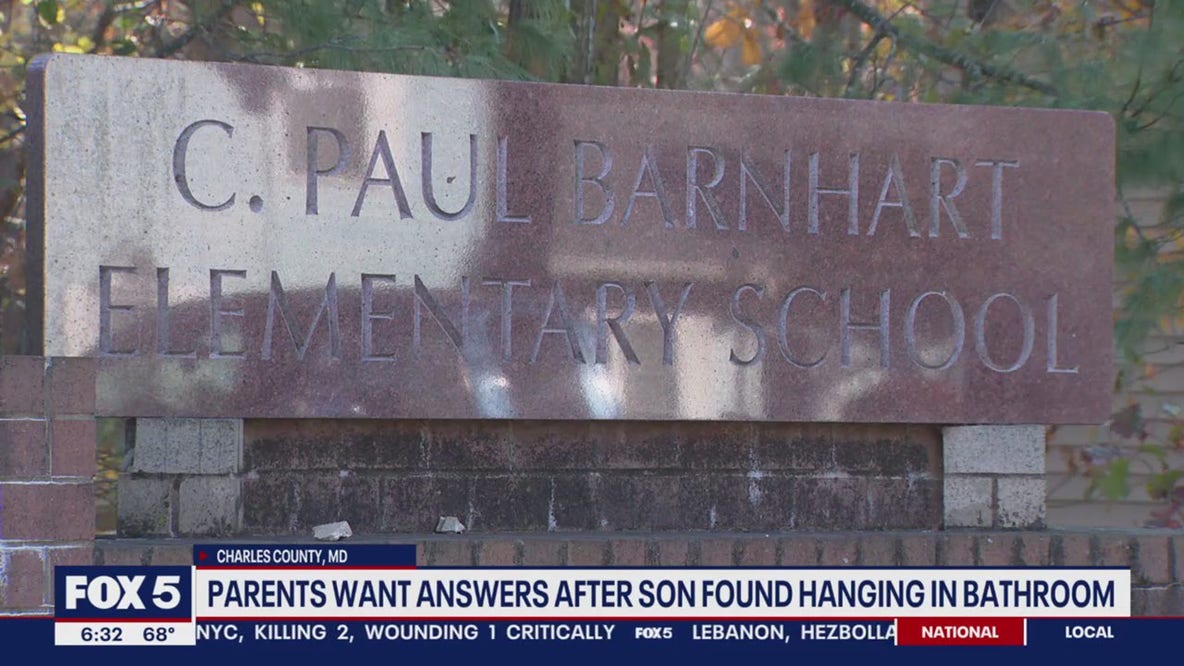 Charles County mom speaks out after son found hanging from hook in school bathroom stall